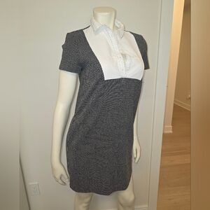 Zara trafaluc tweed Checkered collated shirt mini dress with pockets XS